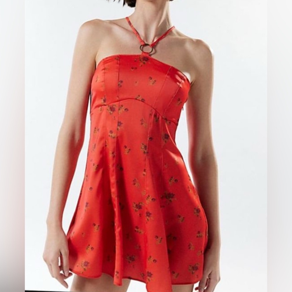 Urban Outfitters NWT Tyla floral mini halter dress, large